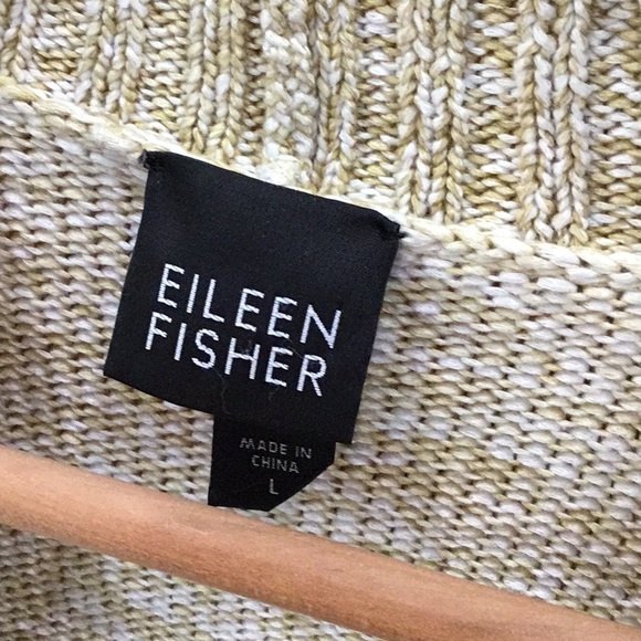 Eileen Fisher Spring! Lemon-Lime Cotton Cardigan - Picture 3 of 5